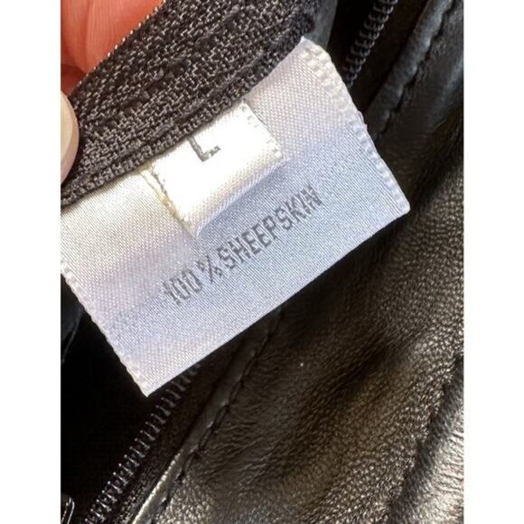 Autunno Men’s Leather Jacket Size Large Black Full Zip Sherpa Lined - Picture 6 of 10